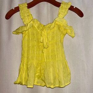 Suite 2939 yellow ruffled top size XS